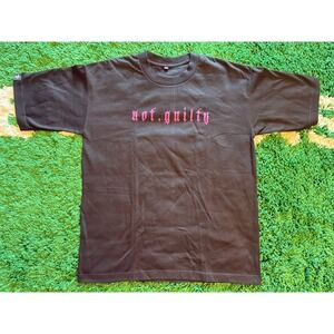 Not Guilty Graphic Tee Mens Large Black Excellent Gothic Streetwear Shirt